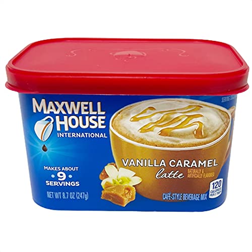 Maxwell House International Vanilla Caramel Latte Instant Coffee, 8.7oz 4-Pack