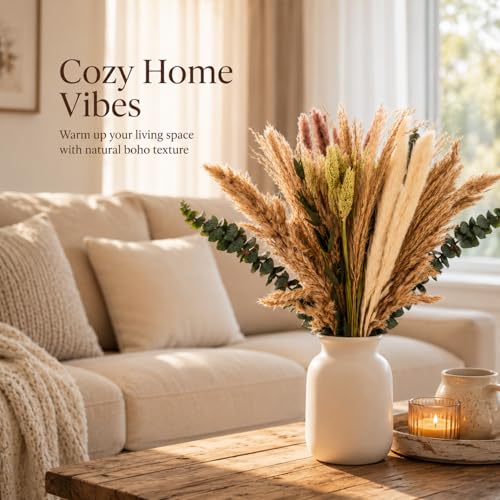 35PCS Dried Pampas Grass and Flower Bouquet for Home Decor