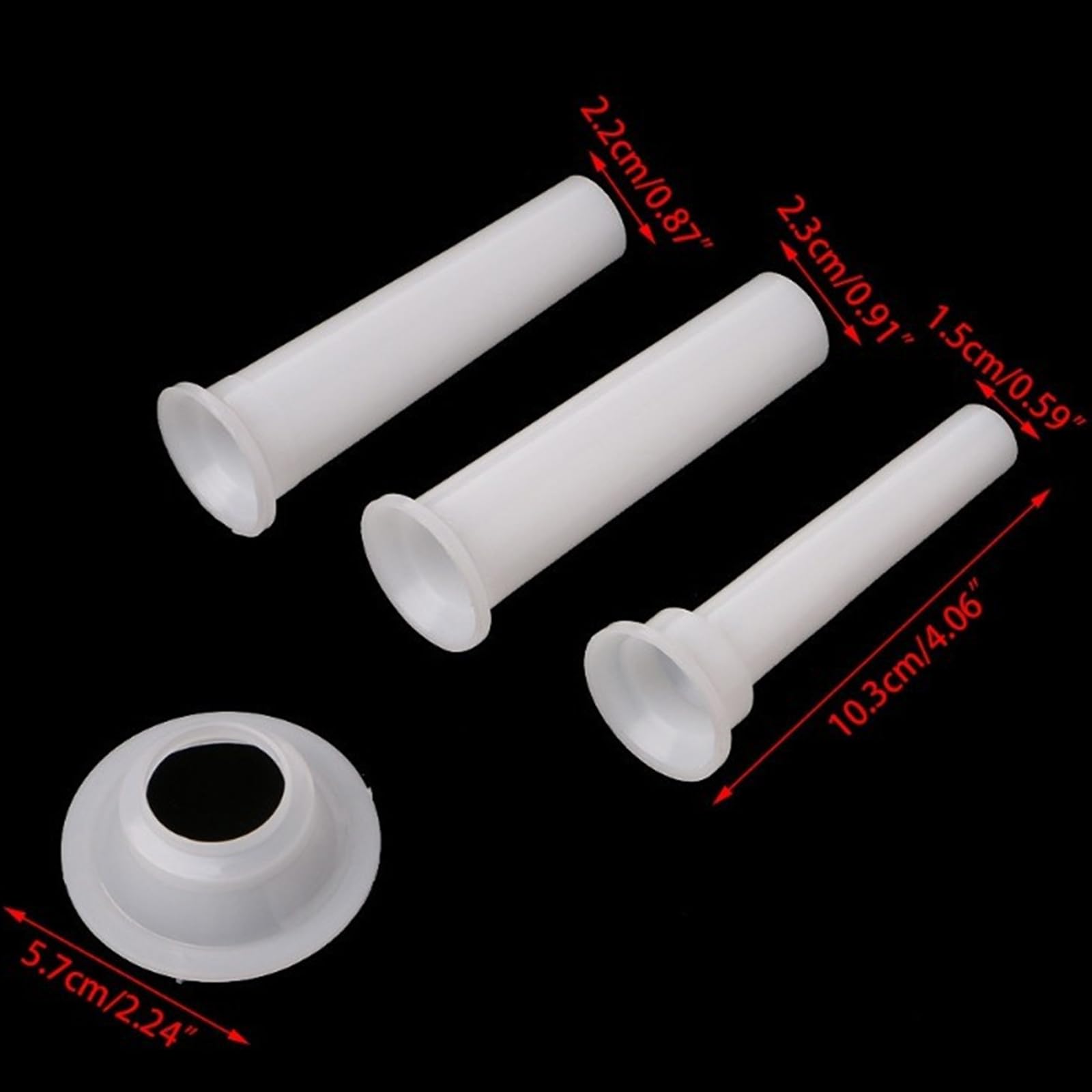 3 Pcs Sausage Stuffer Tube Kit, Universal Sausage Stuffing Tube Plastic Sausage Stuffer Tubes for Casing Meat Grinder With Suction Base