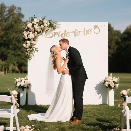 Bride To Be Banner - Pre-Strung Gold Glitter Wedding Decor