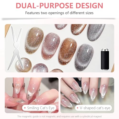 Cat Eye Nail Magnet Tool Set - Scissor Shaped French Tip Magnetic Guide
