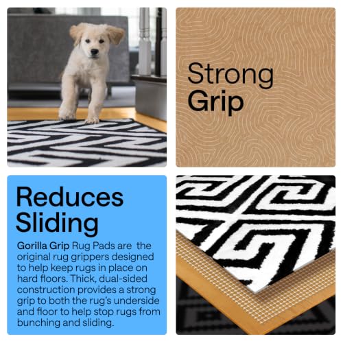 Gorilla Grip Non-Slip Rug Pad for Hardwood Floors, 2.5' x 9' Cream