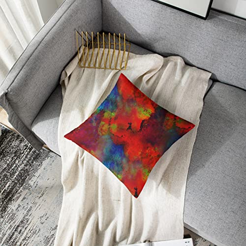Emvency 18x18 Inch Colorful Abstract Watercolor Throw Pillow Cover