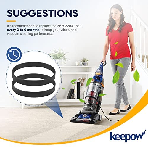 KEEPOW 562932001 Vacuum Belt for Hoover Windtunnel Vacuum Cleaner, Replace Part 562932001/38528-033/38528-058/AH20080, fits for UH70100, UH70105, UH70106, UH70107, UH70110, UH70115, UH72011