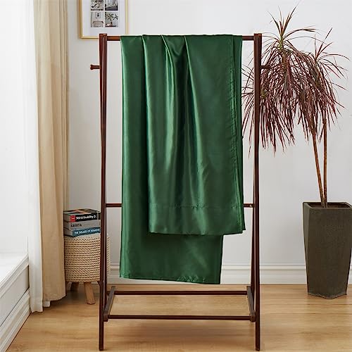 Ersmak Full Satin Flat Sheet - Luxury Ultra Soft Bedding, Emerald Green