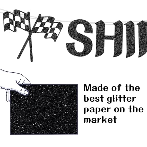Racing Car 3rd Birthday Banner – Boys Glitter Party Decorations