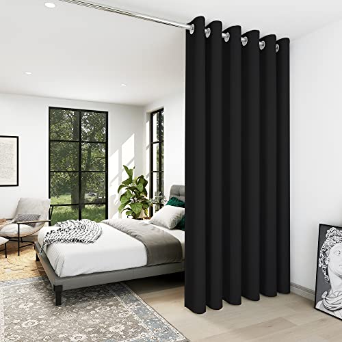 Deconovo Extra Wide Blackout Curtain 108 Inches - Thermal Insulated Privacy Drape for Sliding Doors