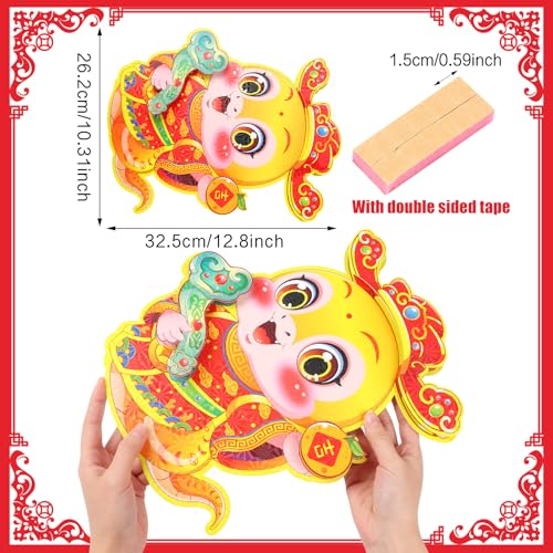 Chinese New Year Door Stickers 2025 - 3D Zodiac Snake Decor