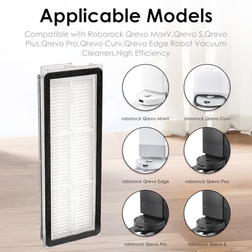 HEPA Filter Replacement Kit (3 Pieces) for Roborock QV 35A, QV 35S, Qrevo S