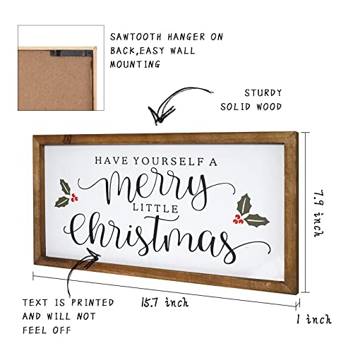 Holiday Wooden Wall Sign - Have Yourself A Merry Little Christmas - 16 x 8 Inches