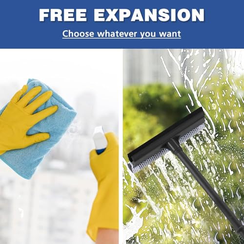15.9" 2-in-1 Window Squeegee with Sponge for Home & Auto Cleaning