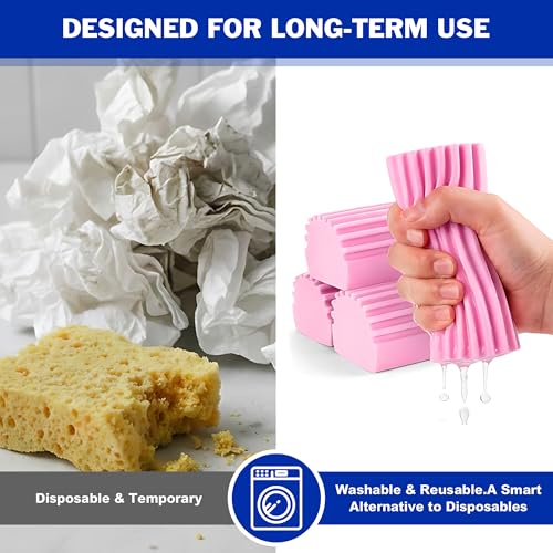 iKLYN Super Absorbent PVA Cleaning Sponges - 4 Pack for Multi-Surface Use