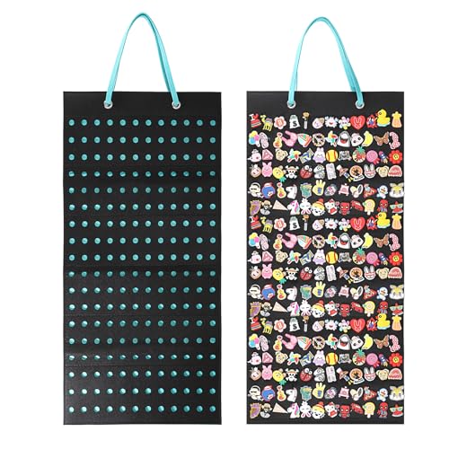 JUXYES Shoe Charms Organizer, Wall Hanging Felt Display Holder - Black