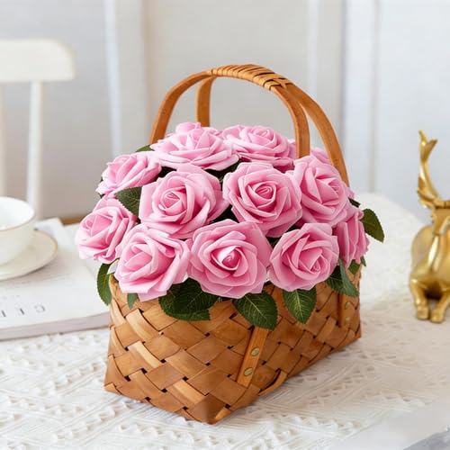 Pink Foam Roses - 16Pcs Artificial Flowers for DIY Decor