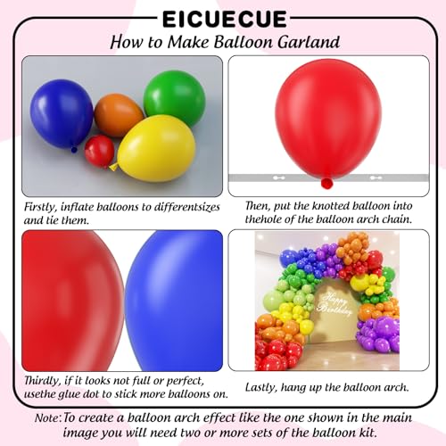 Rainbow Balloon Arch Kit - 203-Piece Garland Set for Party Decorations