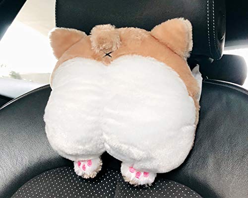 Corgi Butt Car Neck Pillow - Soft Cotton Headrest Support