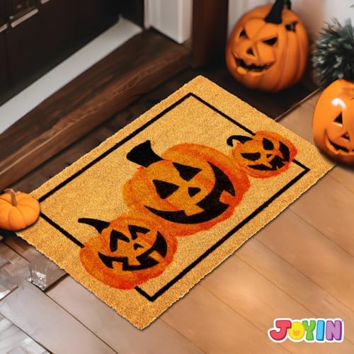 JOYIN Halloween Decoration Pumpkin Patterned Doormat, 30¡±x 17¡± Non Slip Natural Coir Front Door Mat Doorway Rugs, Trick or Treat Outside Indoor Decor