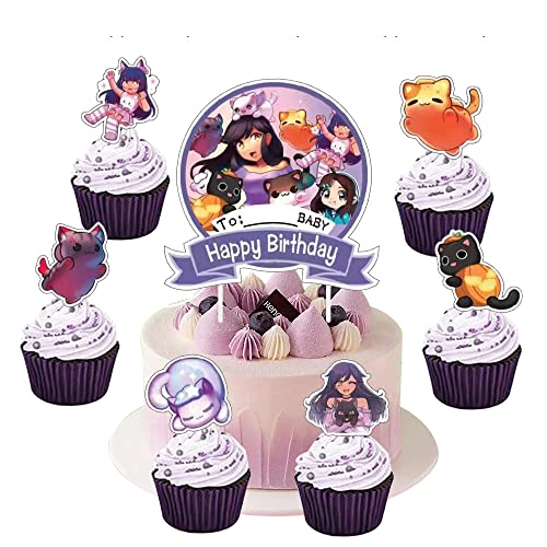 Cat Game Party Cake Topper Set - 25 Pcs Birthday Decorations
