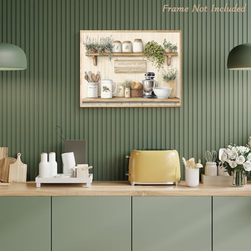 Rustic Farmhouse Kitchen Wall Art Poster - 12x16 Unframed