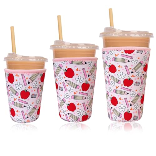 Reusable Insulated Neoprene Iced Coffee Cup Sleeve - Teacher Treasure