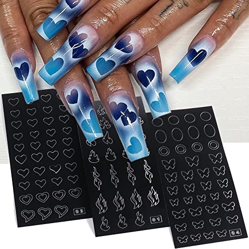 OBENIM HALIM 24 Sheets Airbrush Nail Stencils Stickers Art Decals DIY