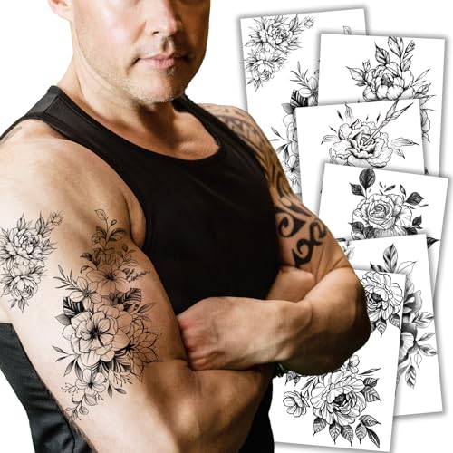Kotbs 6 Sheets Large Waterproof Temporary Tattoos Realistic Body Art