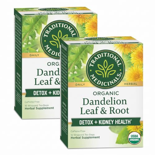 Dandelion Leaf & Root Tea Bags - Organic Support Digestion & Kidney Function, Pack of 2