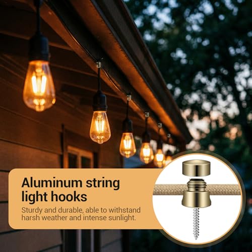 Bremorou 4pcs Ceiling Swag Hooks for Pendant Lights - Gold