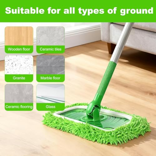 6 Reusable Microfiber Mop Pads for Swiffer Sweeper - Washable Chenille Refills