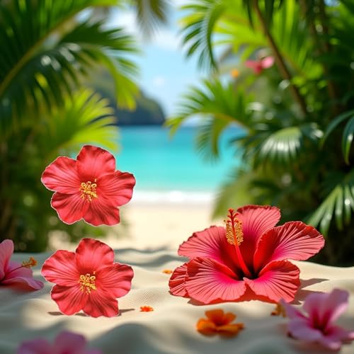 Mozff Red Hawaiian Plumeria Flower Hair Clip 8cm Tropical Hair Accessory 2Pcs