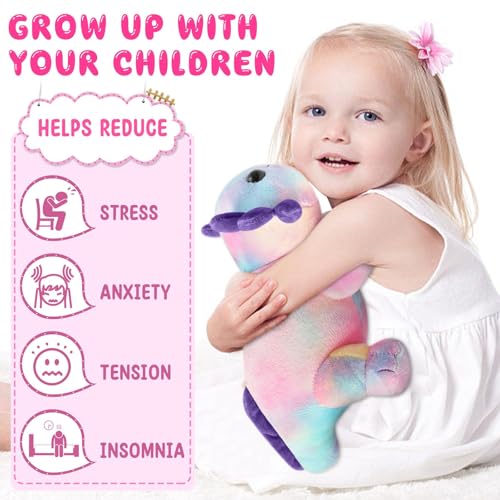 DYBFONO Multicolored Axolotl Plush Toy, 10.8” Soft Stuffed Animal Pillow