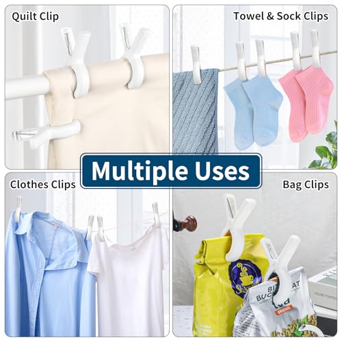 Senbowe Heavy Duty Beach Towel Clips - 12 Pack Windproof Clothes Pins