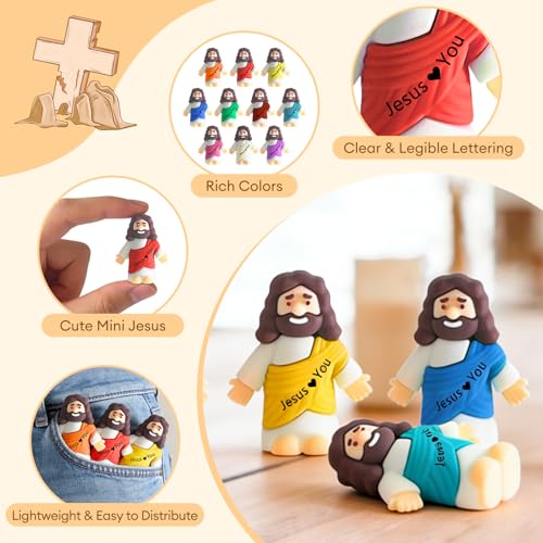 Dileed 50 PCS Mini Jesus Figurines - Religious Party Favors & Gifts