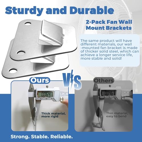 Universal Heavy Duty Wall Fan Mounting Bracket - Solid Steel