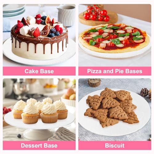 Ciyufavo 12 Inch Round Cake Drum - Sturdy 1/4" Thick Cake Board (2 Pack)