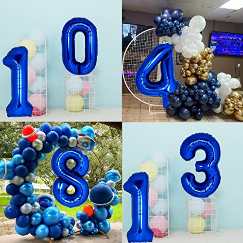 40 Inch Navy Blue Number 8 Balloon - Mylar Foil for Parties