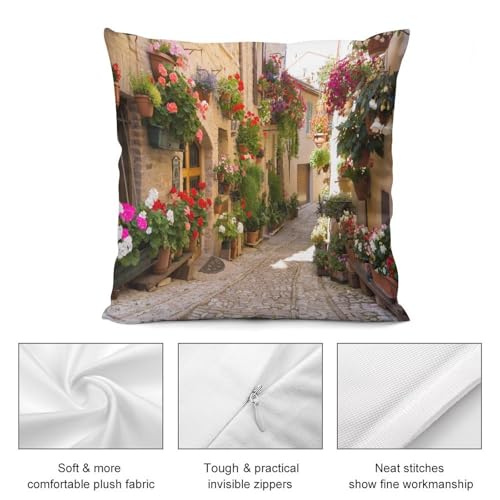 Mediterranean Greece Scene 12x12 Inch Throw Pillow Cover - Italy-1