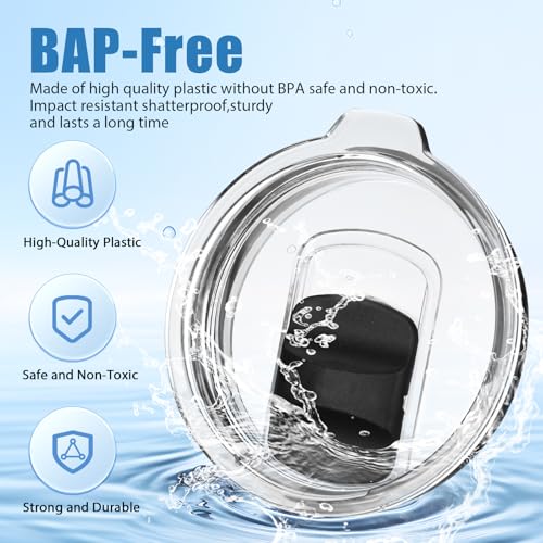 3 Pack Magnetic Replacement Lids for 20 oz Tumblers, Spill-Proof Covers