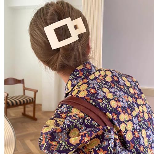 VELSCRUN Flat Hair Claw Clips - Matte Large Non-Slip Hair Accessories for Thick and Thin Hair