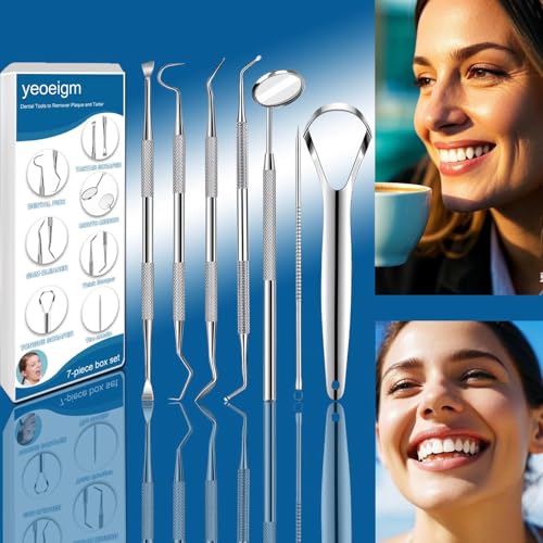 7-Piece Professional Dental Tools Hygiene Kit Stainless Steel Tooth Scraper