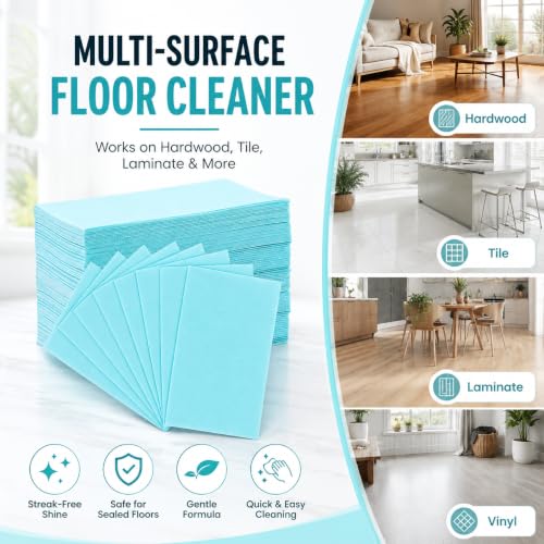 Mzvknbsm Blue Disposable Floor Cleaning Tablets Pack of 200 for Multi-Surface Mopping