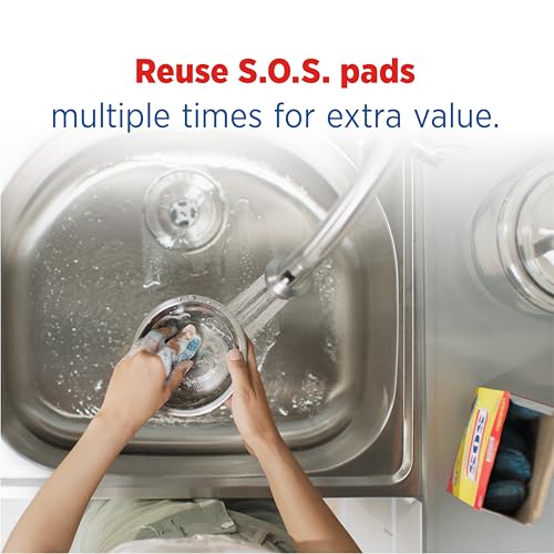 S.O.S Steel Wool Soap Pads - 10 Count for Tough Cleaning