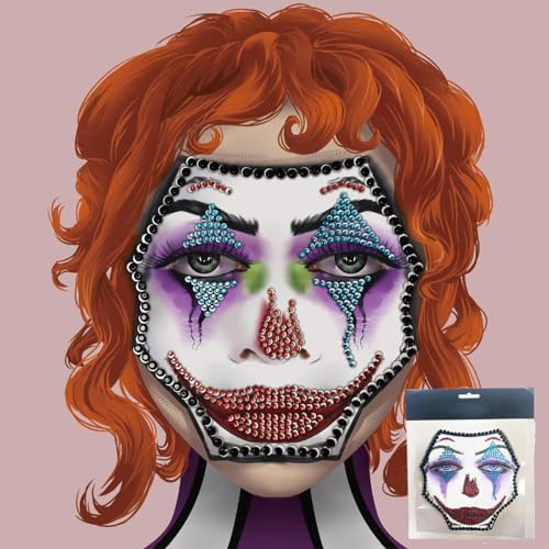 Halloween Face Gems Jewels Temporary Tattoos Day of the Dead Makeup 2Pcs