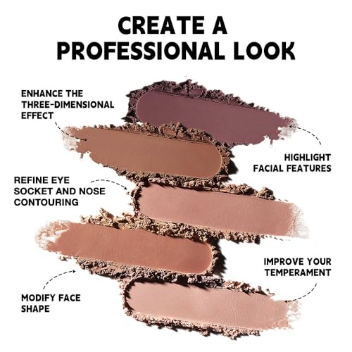 HHLTOH Matte Warm Brown Cream Contour Palette, Blendable Face Makeup