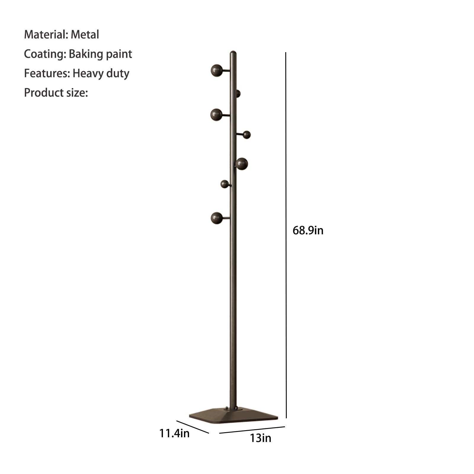 ZHBHYZ coat rack freestanding,coat rack stand with 7 Hooks and Metal Base for Bags, Hats.Coat Tree Coat Hanger Stand for Home Office Hall Entryway