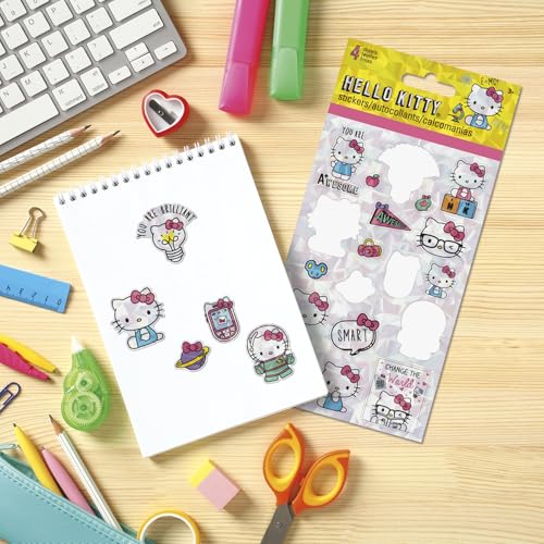 Sanrio Hello Kitty BTS Sticker Set - 4 Sheets of Decorative Decals for Kids & Collectors