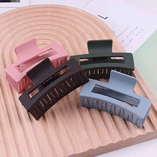 Caiyao Brown Acrylic Hair Claw Clip - Large Non-Slip Matte Jaw Clip for Thick Hair