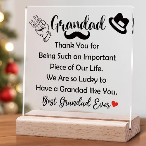 Heartfelt Grandpa Gifts Acrylic Desk Sign - Perfect for Birthdays & Father's Day