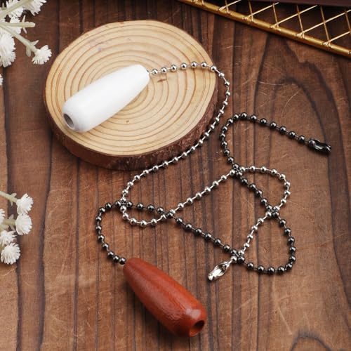 Gosknor 2pcs Ceiling Fan Pull Chain Extensions - 12.68in White & Brown Beaded Cords