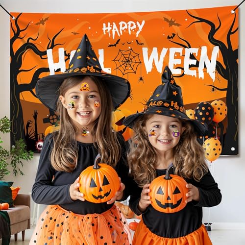 CAVALATAT 50 PCS Halloween Temporary Tattoos for Kids Party Favors